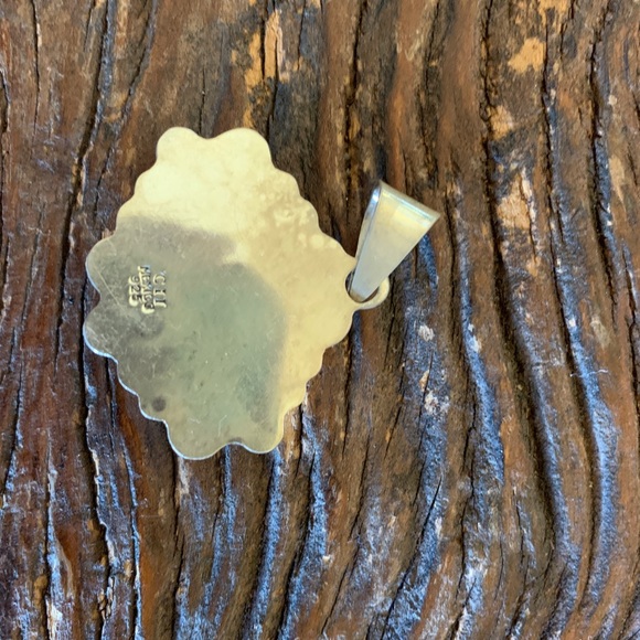 Blue lace agate sterling silver pendant - Picture 3 of 4